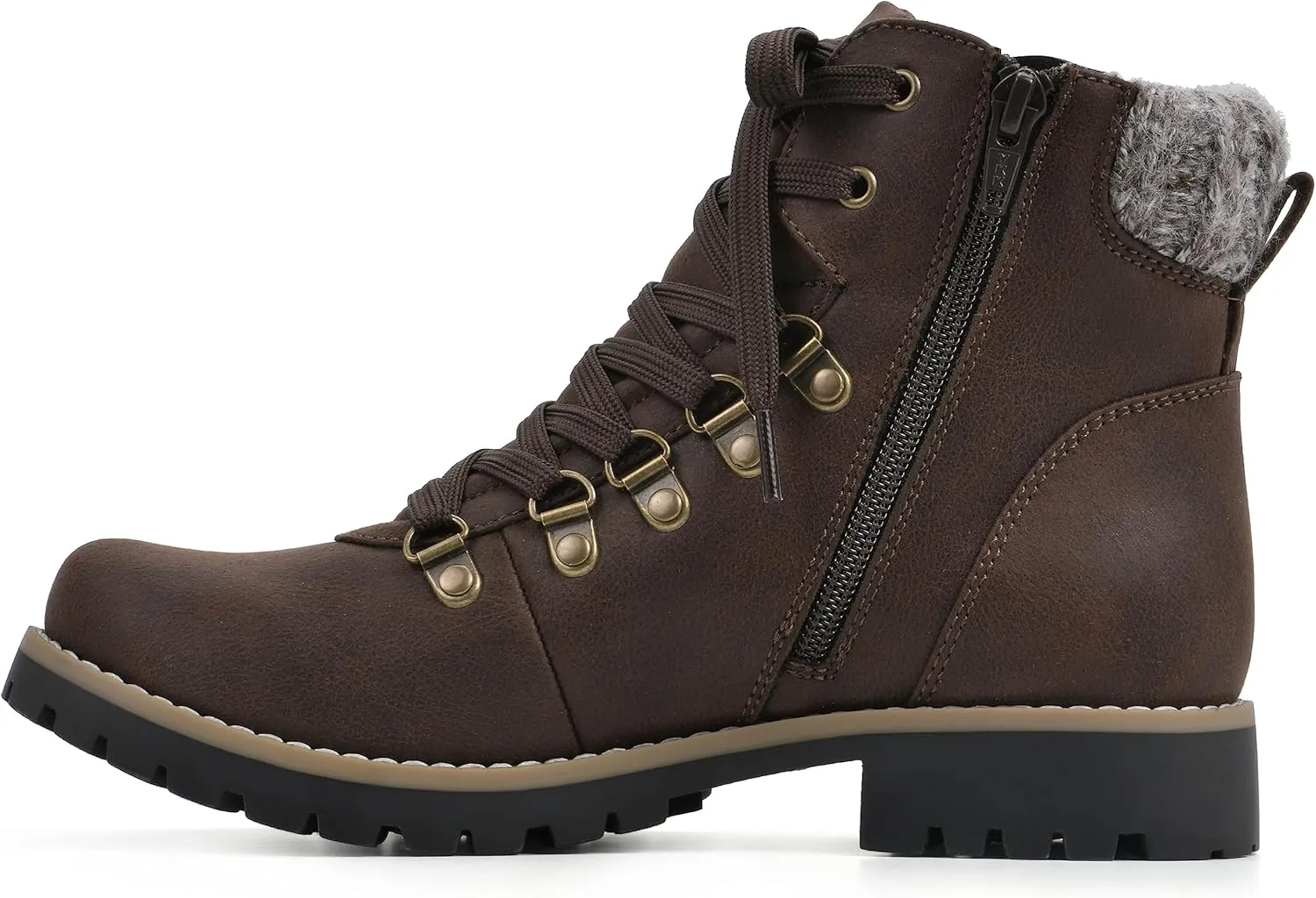 CLIFFS BY WHITE MOUNTAIN Women's Shoes Primed Lugged Lace-Up Ankle Bootie