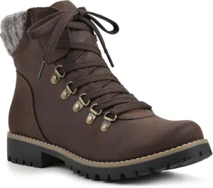 CLIFFS BY WHITE MOUNTAIN Women's Shoes Primed Lugged Lace-Up Ankle Bootie