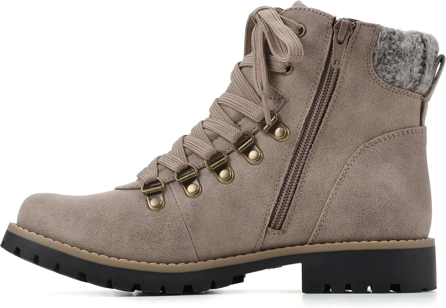 CLIFFS BY WHITE MOUNTAIN Women's Shoes Primed Lugged Lace-Up Ankle Bootie