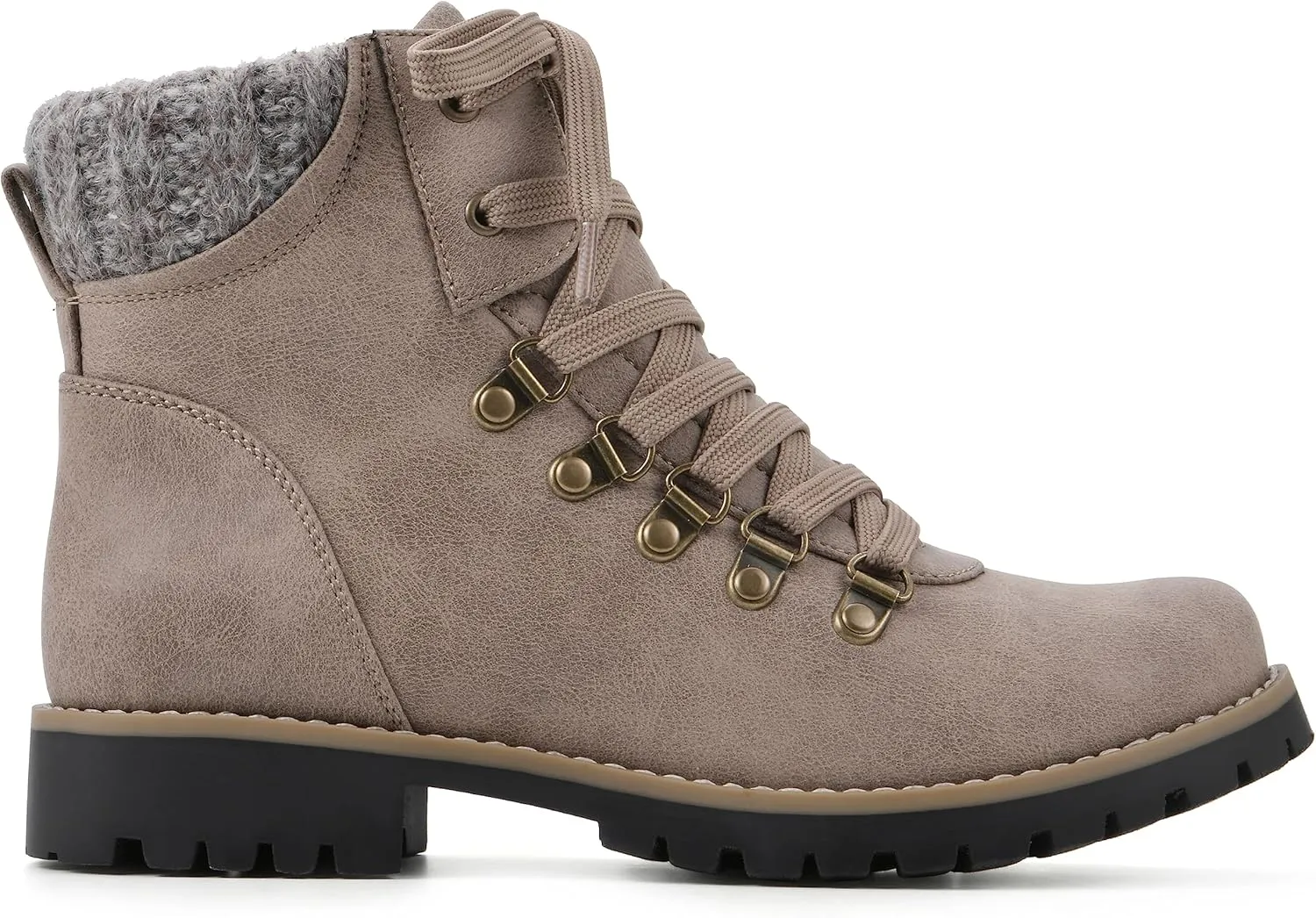 CLIFFS BY WHITE MOUNTAIN Women's Shoes Primed Lugged Lace-Up Ankle Bootie