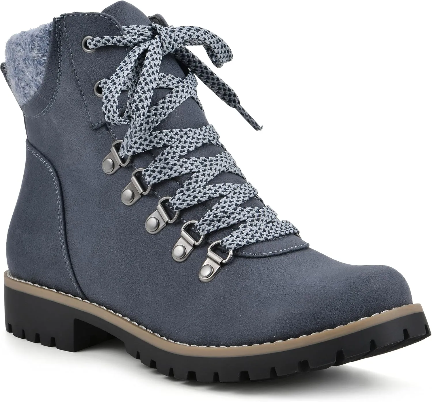 CLIFFS BY WHITE MOUNTAIN Women's Shoes Primed Lugged Lace-Up Ankle Bootie