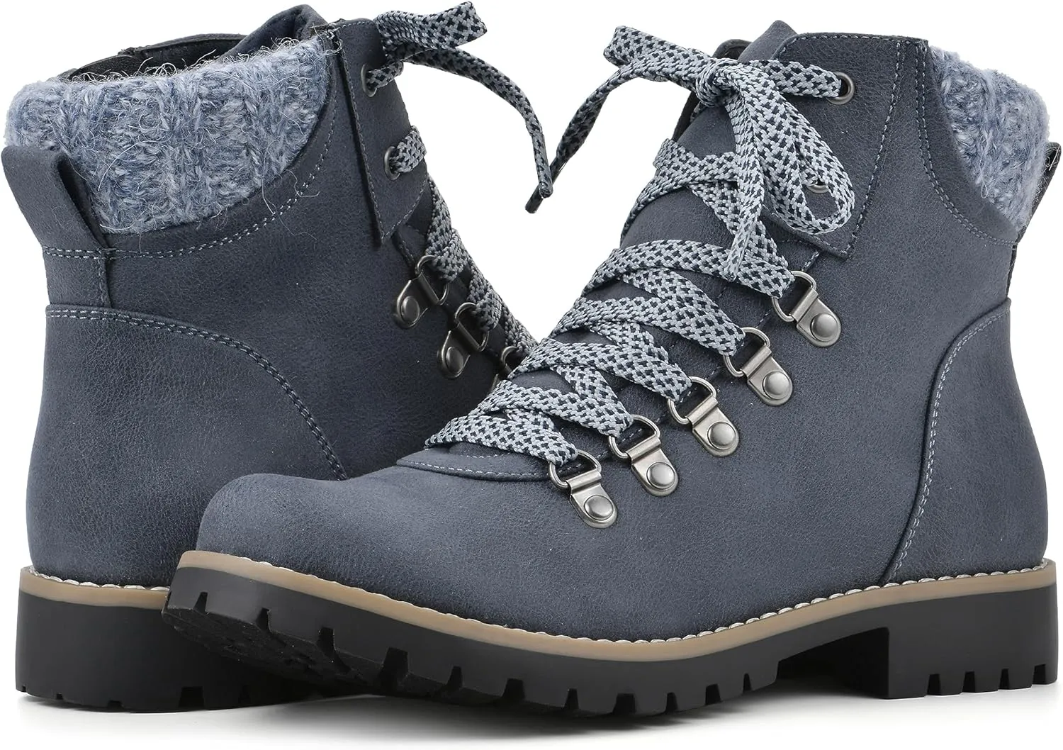 CLIFFS BY WHITE MOUNTAIN Women's Shoes Primed Lugged Lace-Up Ankle Bootie