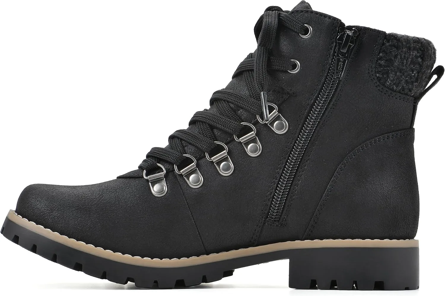 CLIFFS BY WHITE MOUNTAIN Women's Shoes Primed Lugged Lace-Up Ankle Bootie