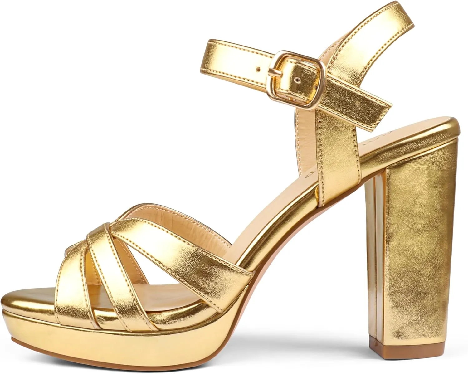 COLETER Women's Platform Chunky Heels Ankle Strap Block Heeled Sandals Party Wedding Shoes