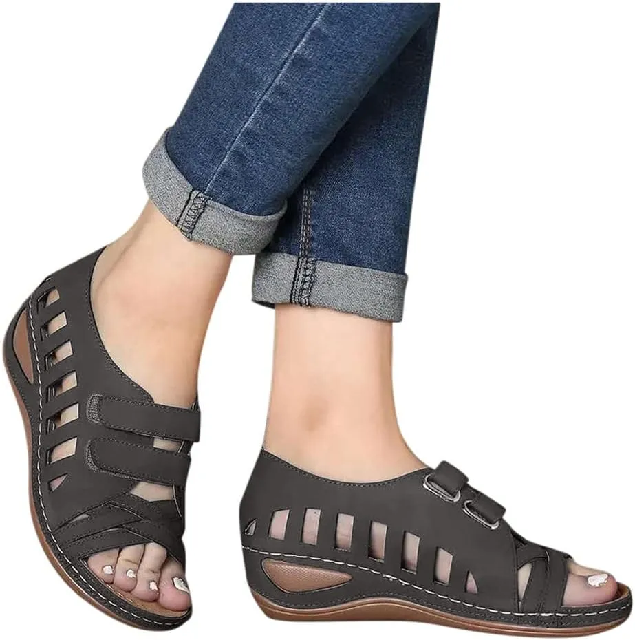 Comfort Sandals for Women Wide Width Strap Open Toe Gladiator Flats Sandals Casual Daily Walking Summer Shoes