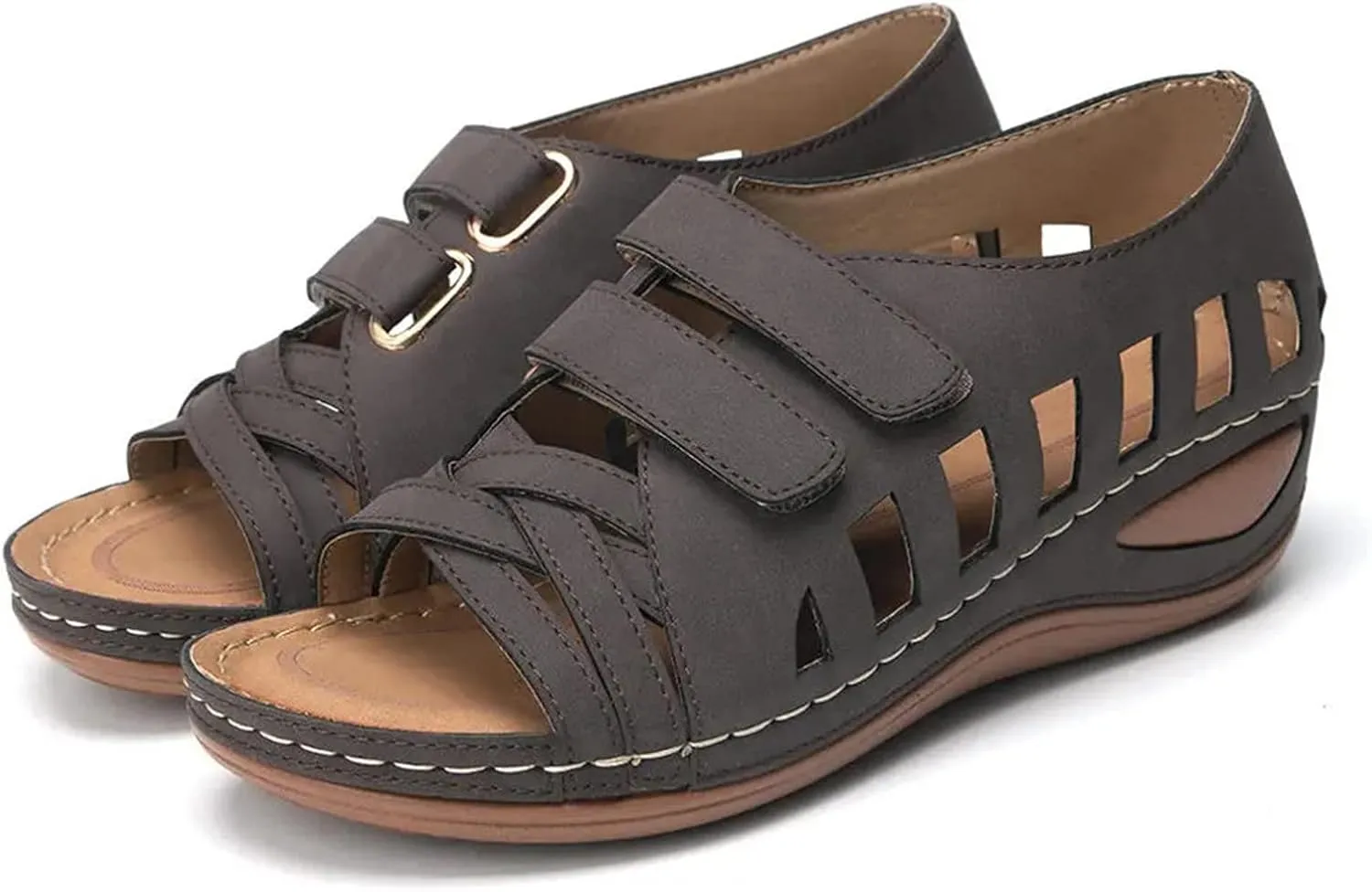 Comfort Sandals for Women Wide Width Strap Open Toe Gladiator Flats Sandals Casual Daily Walking Summer Shoes