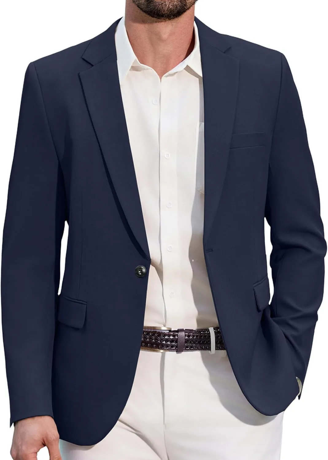 COOFANDY Men's Casual Blazer Regular Fit Lightweight Sport Coats One Button Suit Jacket Dress Blazer Jackets
