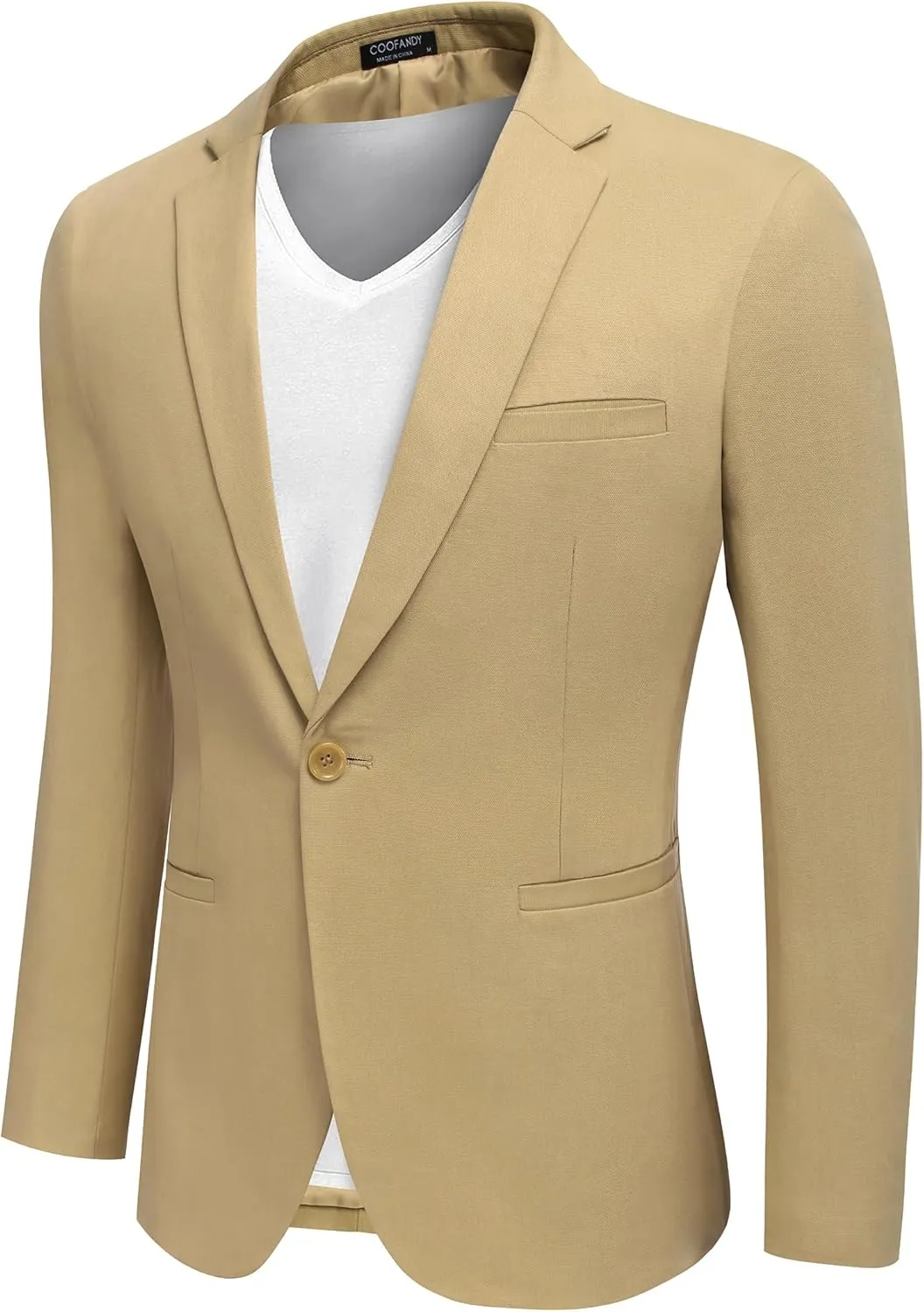 COOFANDY Men's Sports Coat Casual Blazer Slim Fit One Button Cotton Suit Jacket Formal Dress Wear