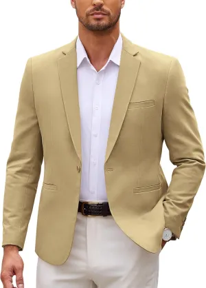 COOFANDY Men's Sports Coat Casual Blazer Slim Fit One Button Cotton Suit Jacket Formal Dress Wear