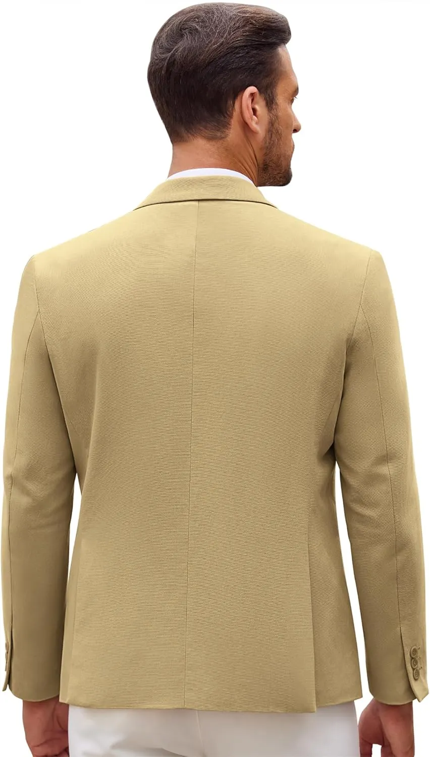 COOFANDY Men's Sports Coat Casual Blazer Slim Fit One Button Cotton Suit Jacket Formal Dress Wear