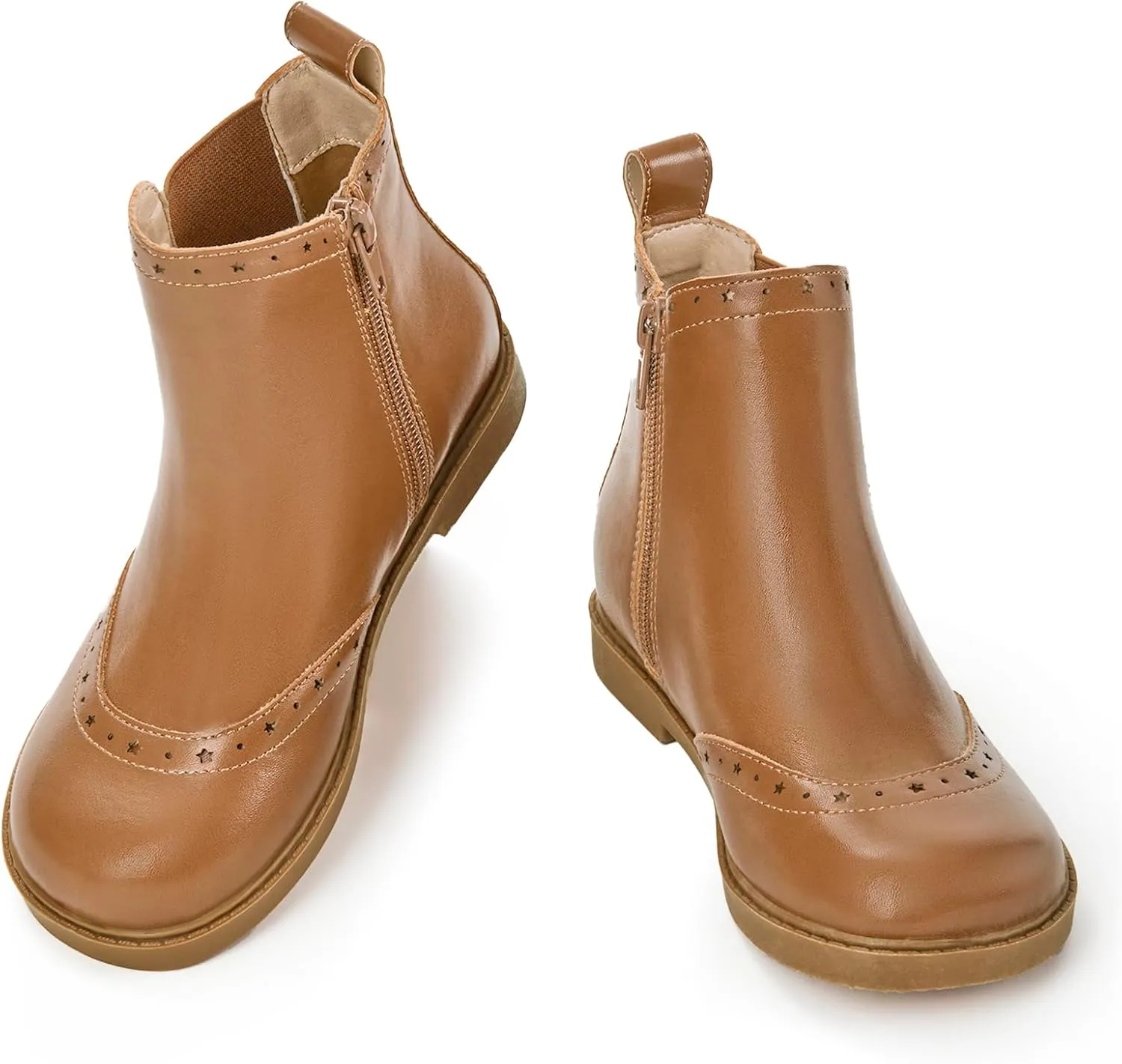Coutgo Girls Chelsea Ankle Boots Side Zipper Comfortable Combat Dress Booties for Toddler/Little Kid/Big Kids
