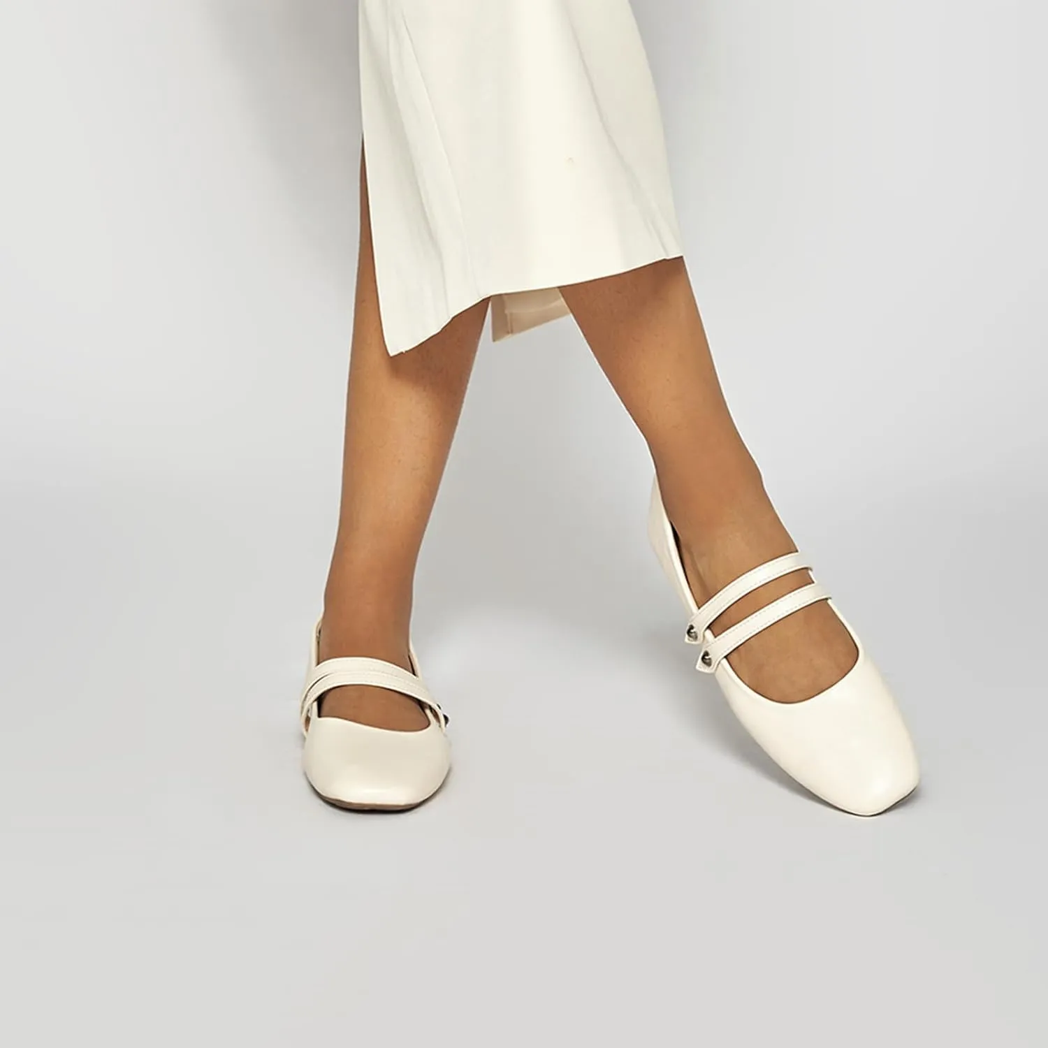 C.Paravano Women's Mary Jane Flats,Square Toe Mary Jane Shoes for Women,Mary Jane Ballet Flats,Slip On Dress Strap Shoes for Casual Work Office & Wedding Business