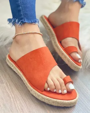 Creamtopmall Retro suede flat espadrilles slippers