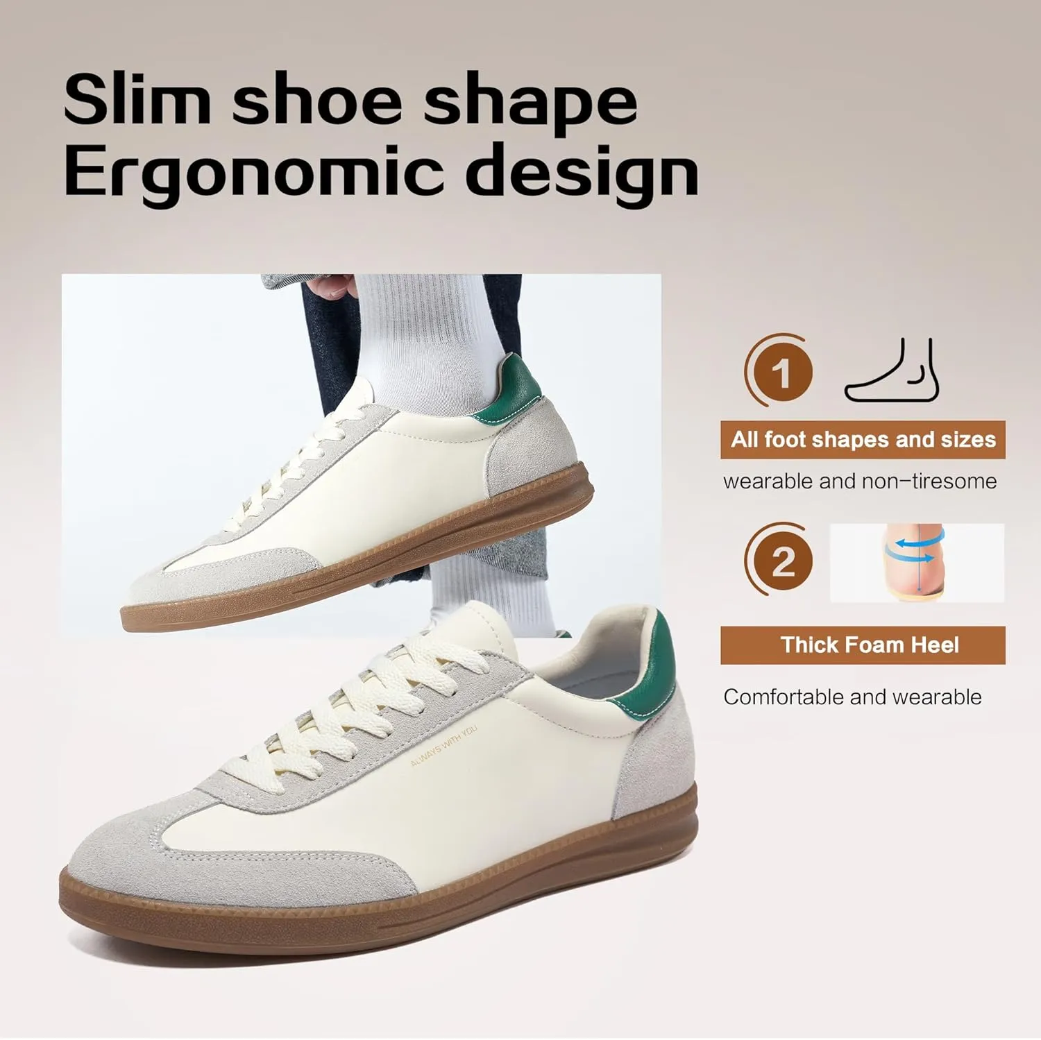 CUNESE Fashion Sneakers Lace Up Leather Platform Sneakers Comfortable Skate Shoes Walking for Kids Mens Women