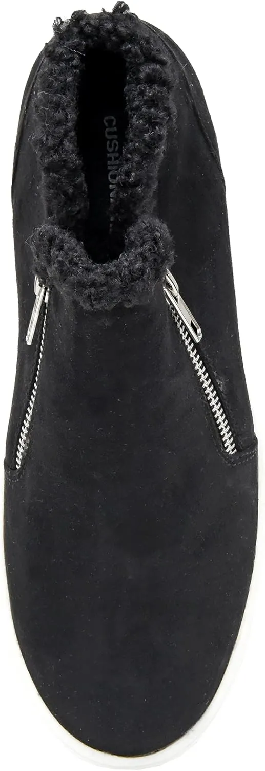 CUSHIONAIRE Women's Heaven Hidden Wedge Faux Shearling Sneaker  Memory Foam