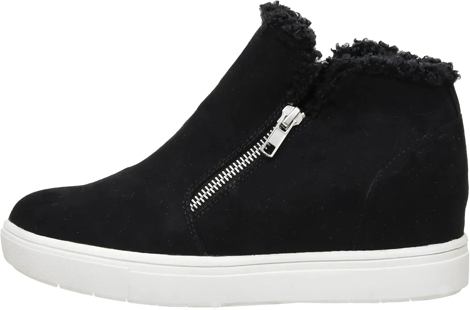 CUSHIONAIRE Women's Heaven Hidden Wedge Faux Shearling Sneaker  Memory Foam