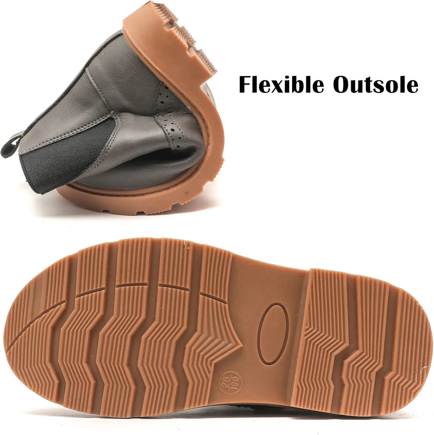 DADAWEN Boys Girls Waterproof Outdoor Side Zipper Comfort Chelsea Ankle Boots Combat Ankle Booties (Toddlers/Little Kids/Big Kids)