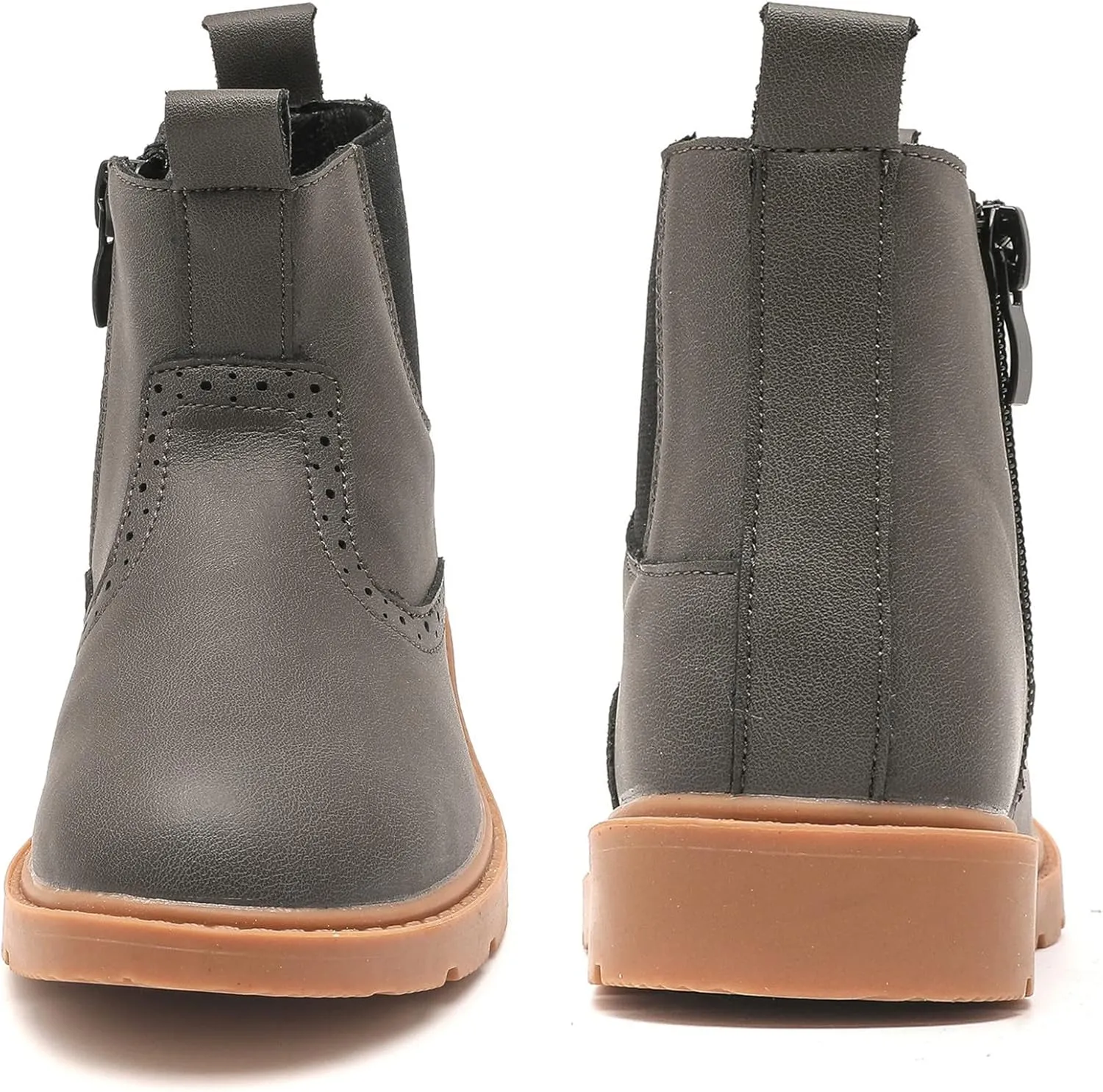DADAWEN Boys Girls Waterproof Outdoor Side Zipper Comfort Chelsea Ankle Boots Combat Ankle Booties (Toddlers/Little Kids/Big Kids)