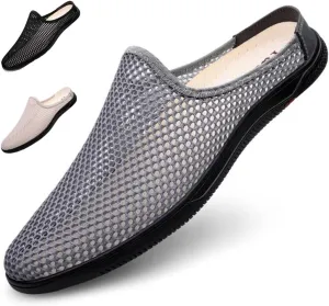 DESESE Men's Mesh Clogs Mules Comfort Breathable Sports Sandals,Low Top Hollow-Out Mesh Loafers Non Slip Lightweight Beach Sandals