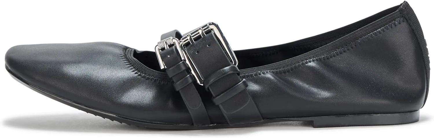 DKNY Women's Dade Ballet Flat with Double Buckle Strap Mule