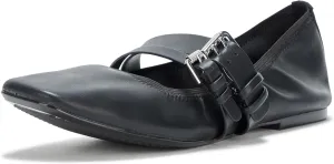 DKNY Women's Dade Ballet Flat with Double Buckle Strap Mule