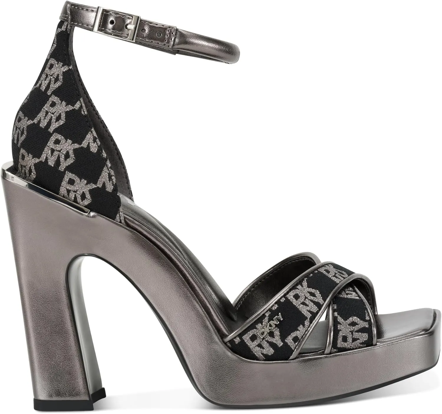 DKNY Women's Linda Platform Ankle Strap Block Heel Heeled Sandal