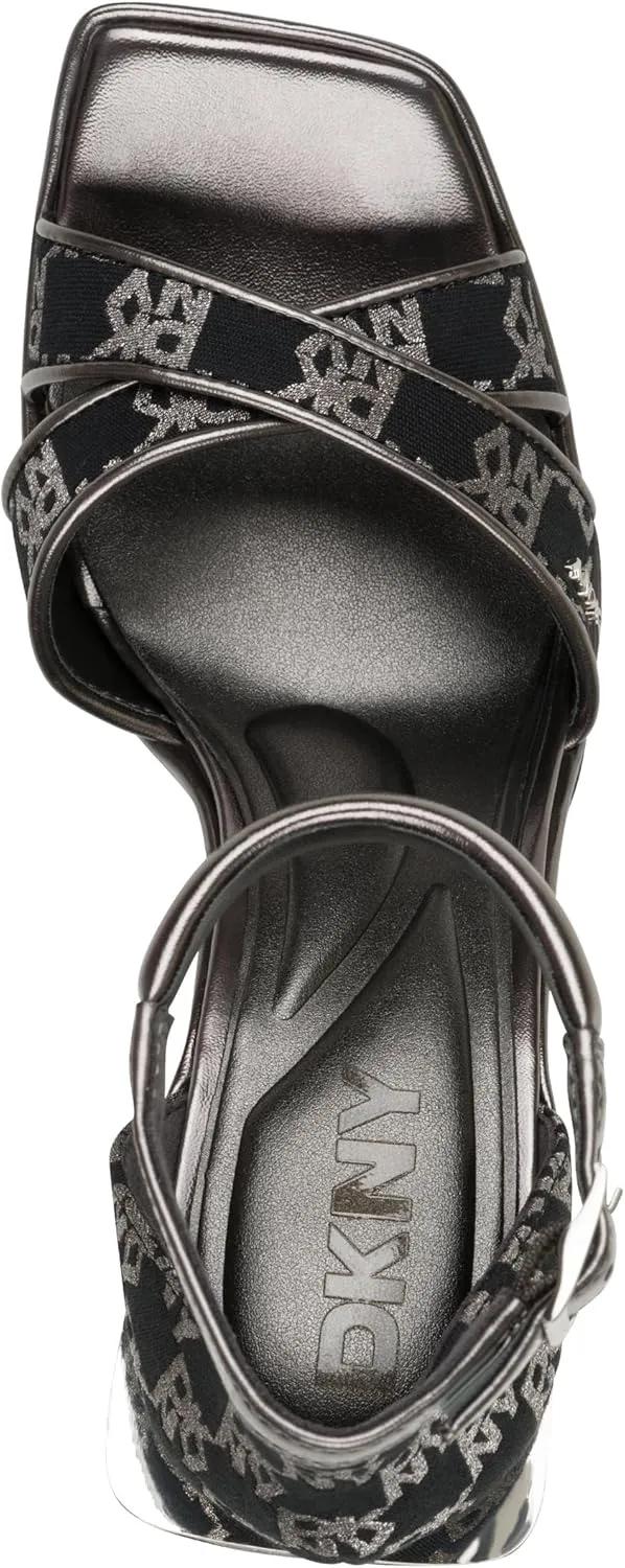 DKNY Women's Linda Platform Ankle Strap Block Heel Heeled Sandal