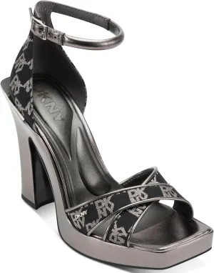 DKNY Women's Linda Platform Ankle Strap Block Heel Heeled Sandal