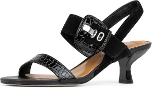 Donald Pliner Women's Keiran Calf Heeled Sandal, Black, 7