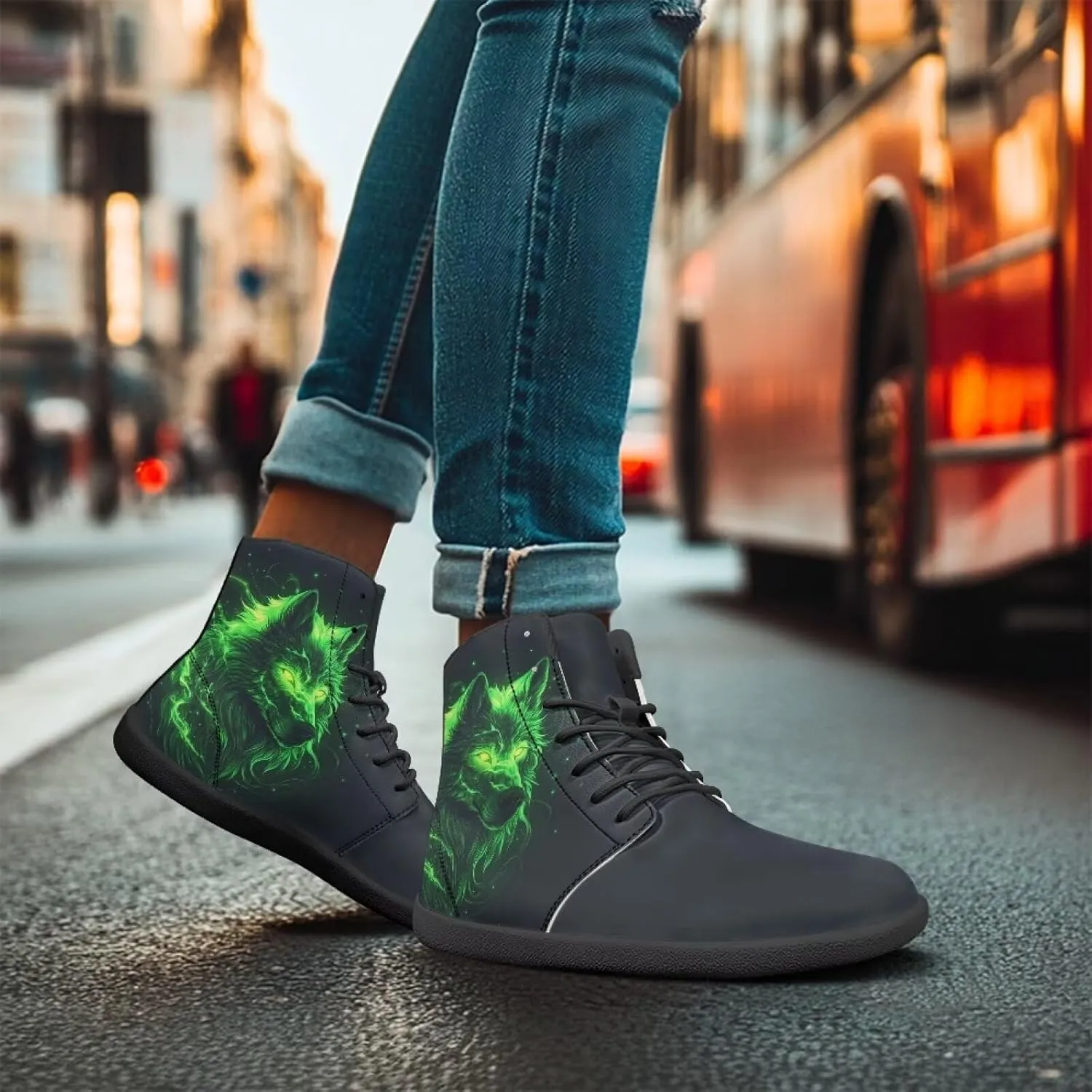 Doojoayie High Top Shoes for Men Wide Width PU Leather Shoes Emerging Adult