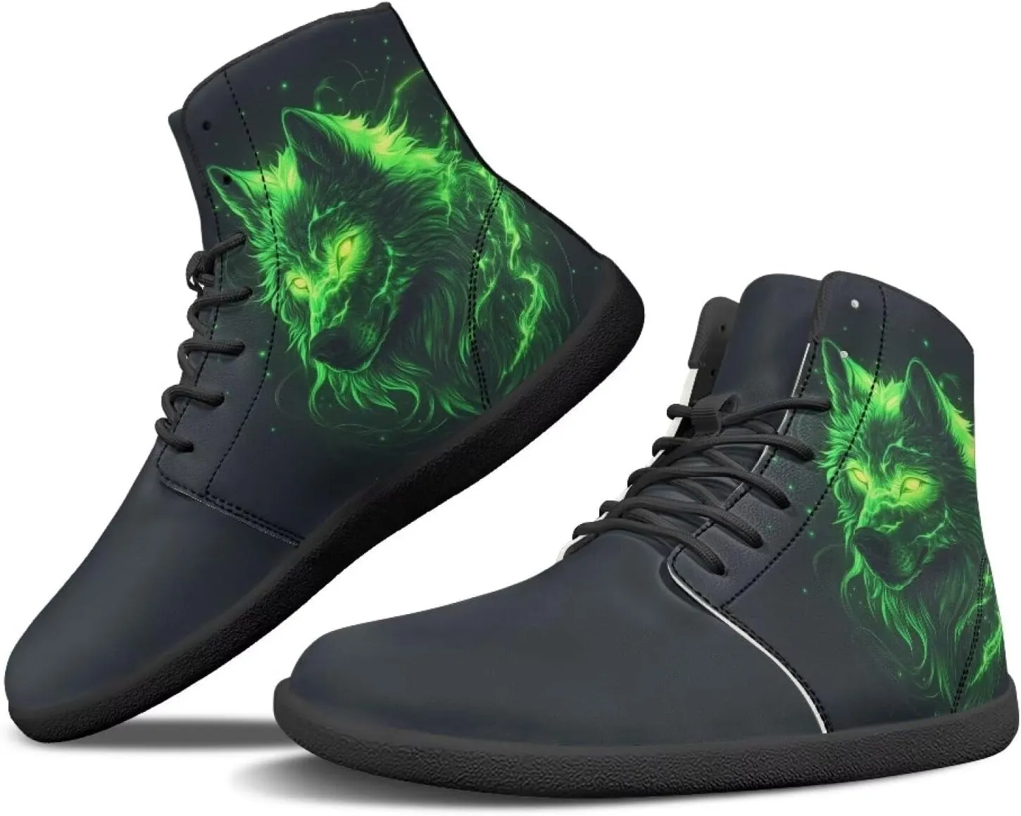 Doojoayie High Top Shoes for Men Wide Width PU Leather Shoes Emerging Adult