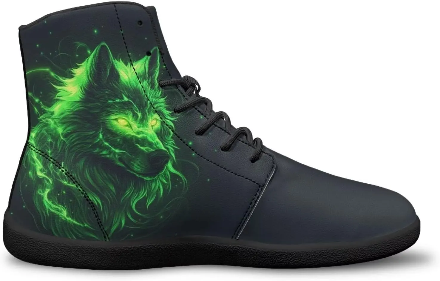 Doojoayie High Top Shoes for Men Wide Width PU Leather Shoes Emerging Adult