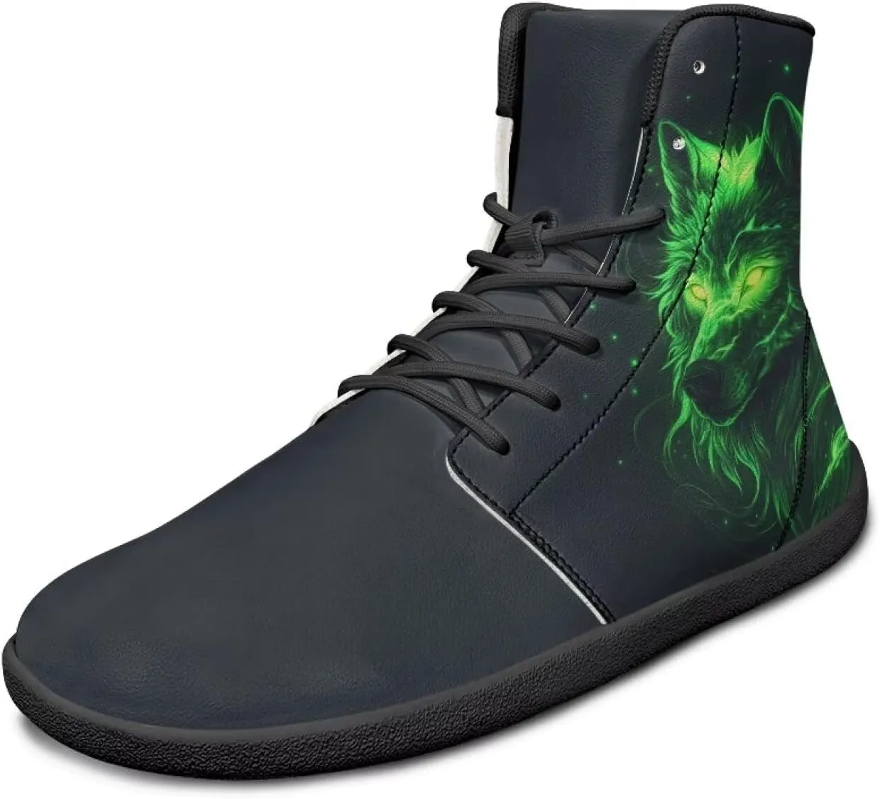 Doojoayie High Top Shoes for Men Wide Width PU Leather Shoes Emerging Adult