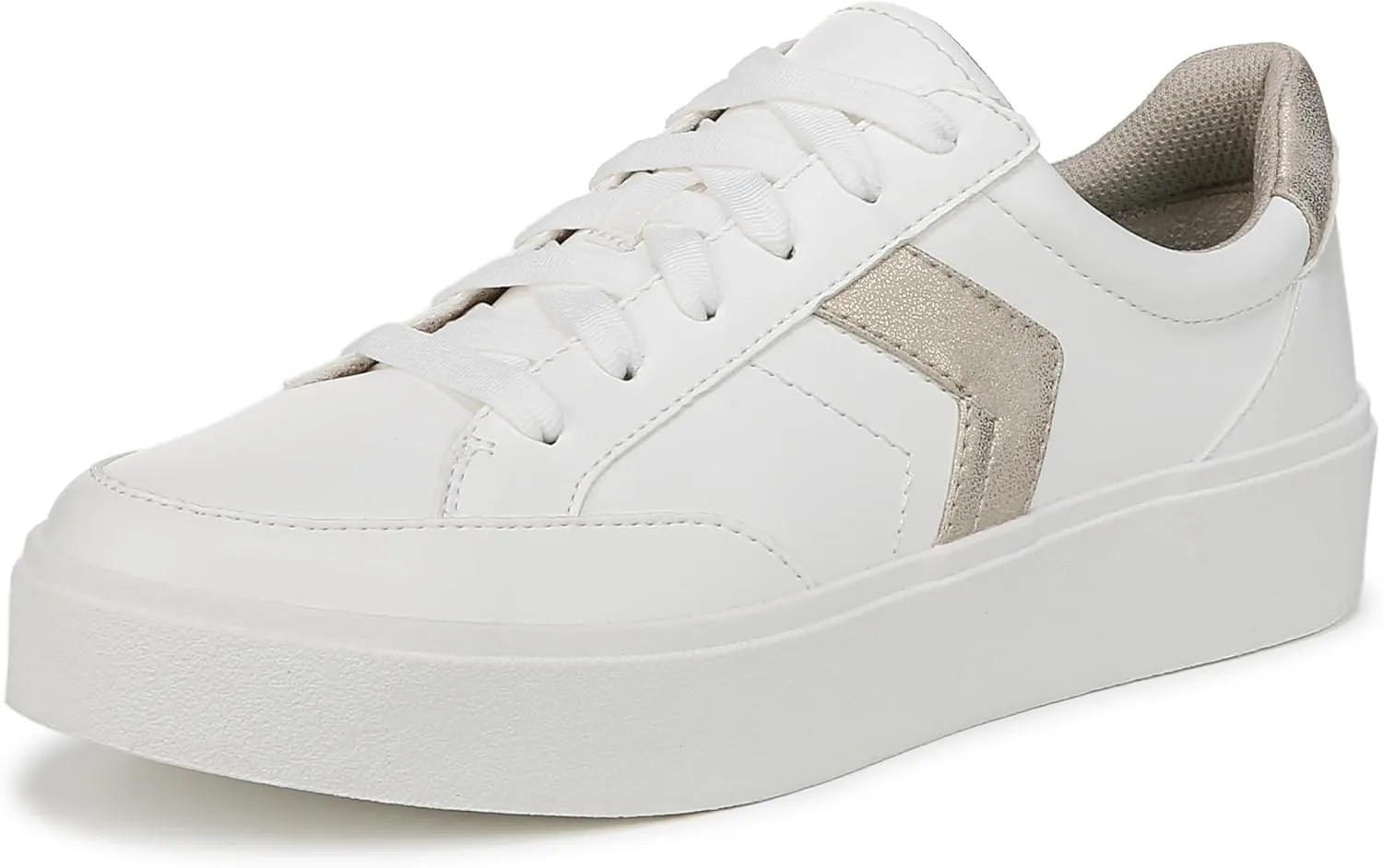 Dr. Scholl's Shoes Women's Madison Lace Sneaker, White Gold, 9