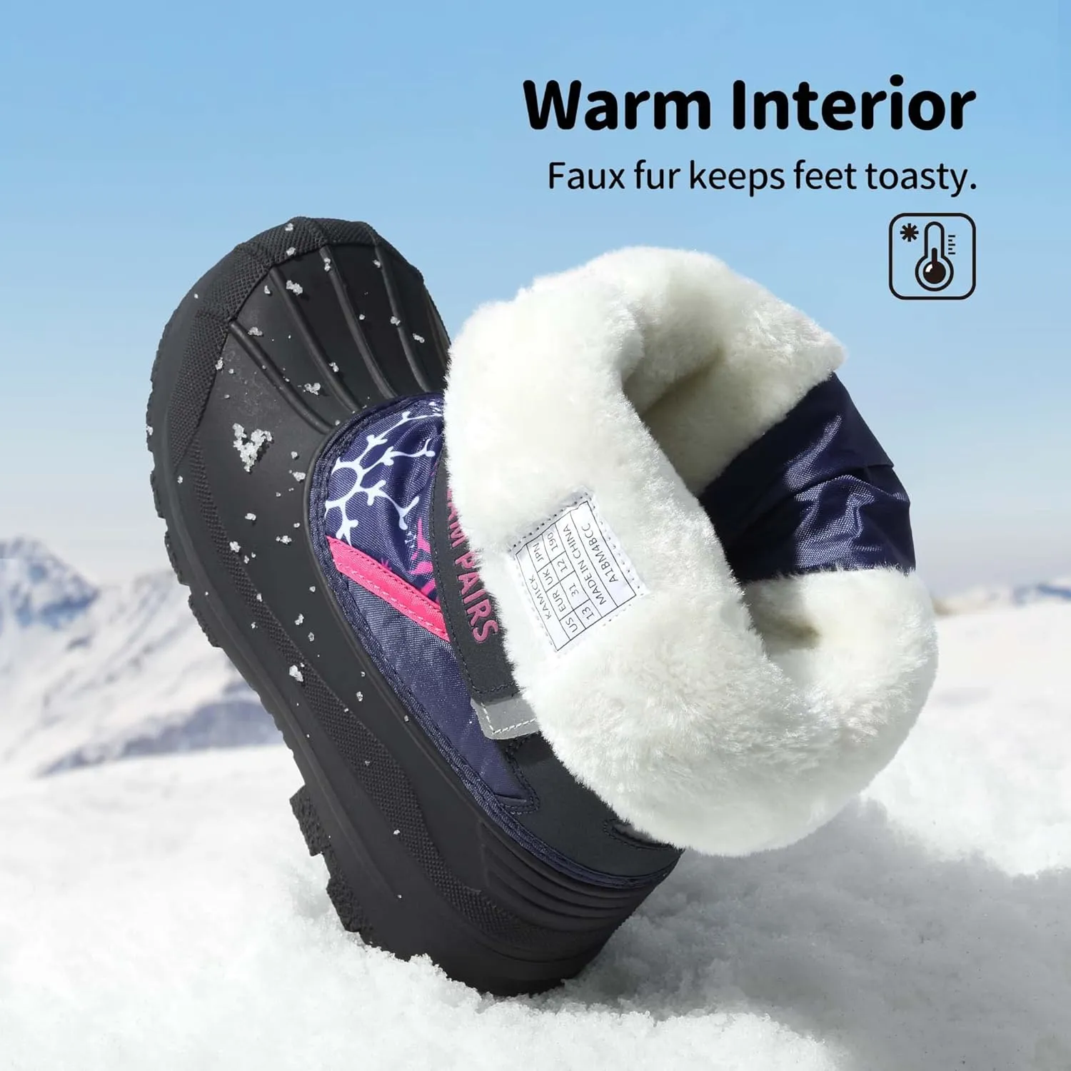 DREAM PAIRS Boys & Girls Mid Calf Water-Resistant Winter Snow Boots for Toddler/Little/Big Kid