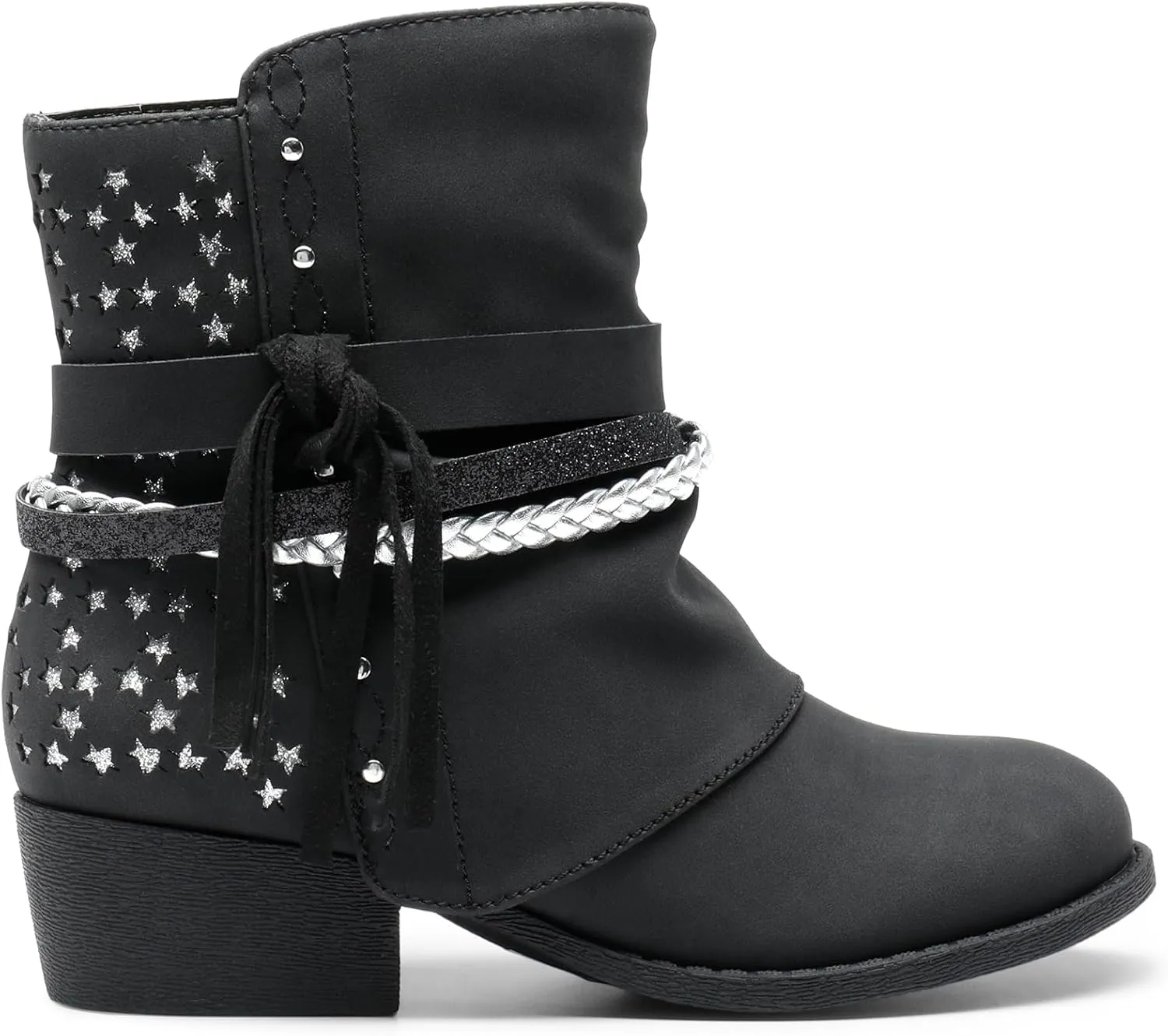 DREAM PAIRS Girls Ankle Boots Side Zipper Low Heels Boots Little Kid/Big Kid