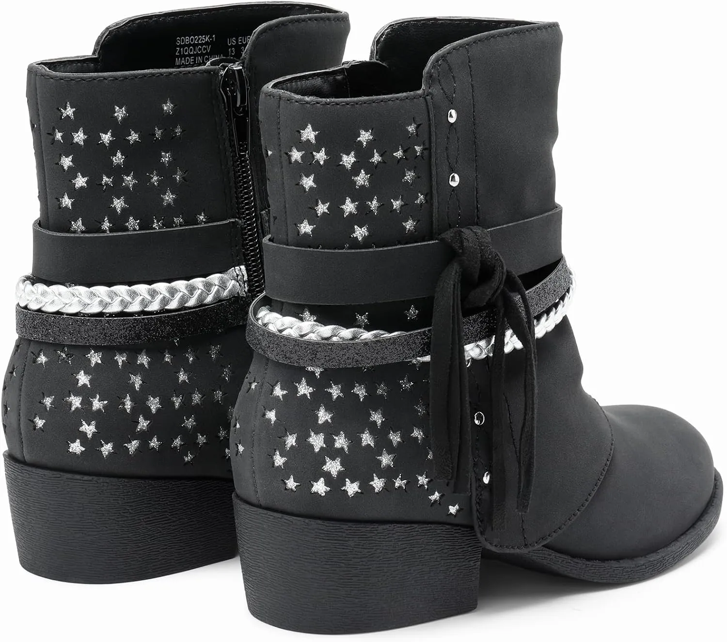 DREAM PAIRS Girls Ankle Boots Side Zipper Low Heels Boots Little Kid/Big Kid