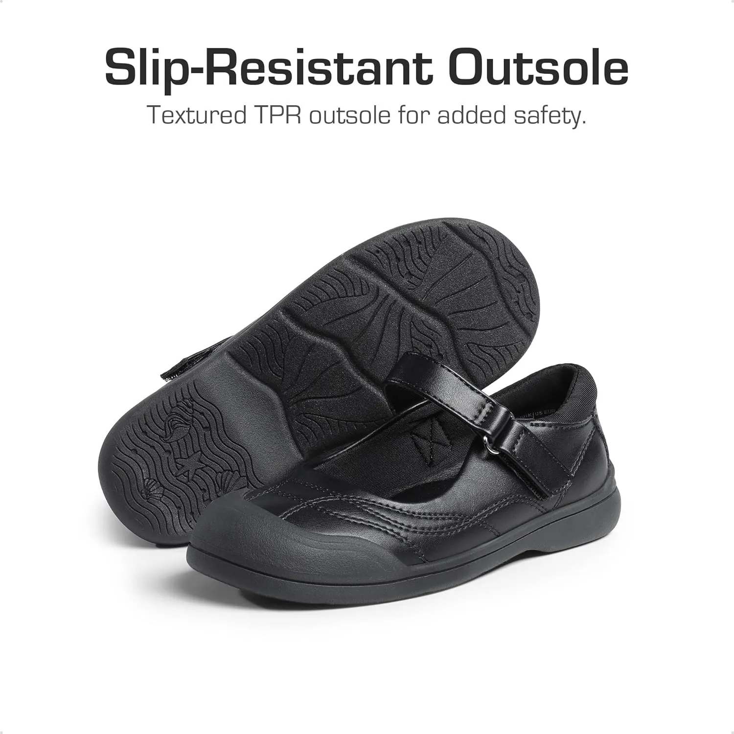 DREAM PAIRS Girls Kids Mary Jane School Uniform Toe-Protective Shoes Soft Flats Toddler Little Kid