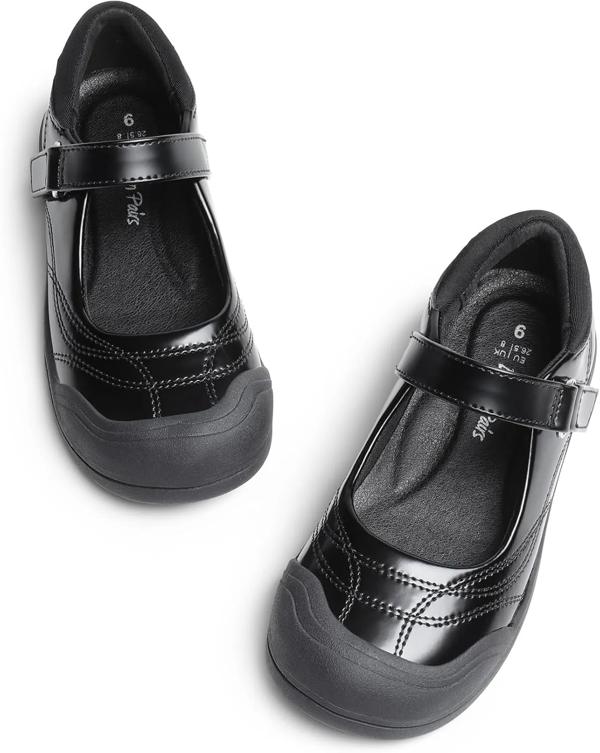 DREAM PAIRS Girls Kids Mary Jane School Uniform Toe-Protective Shoes Soft Flats Toddler Little Kid
