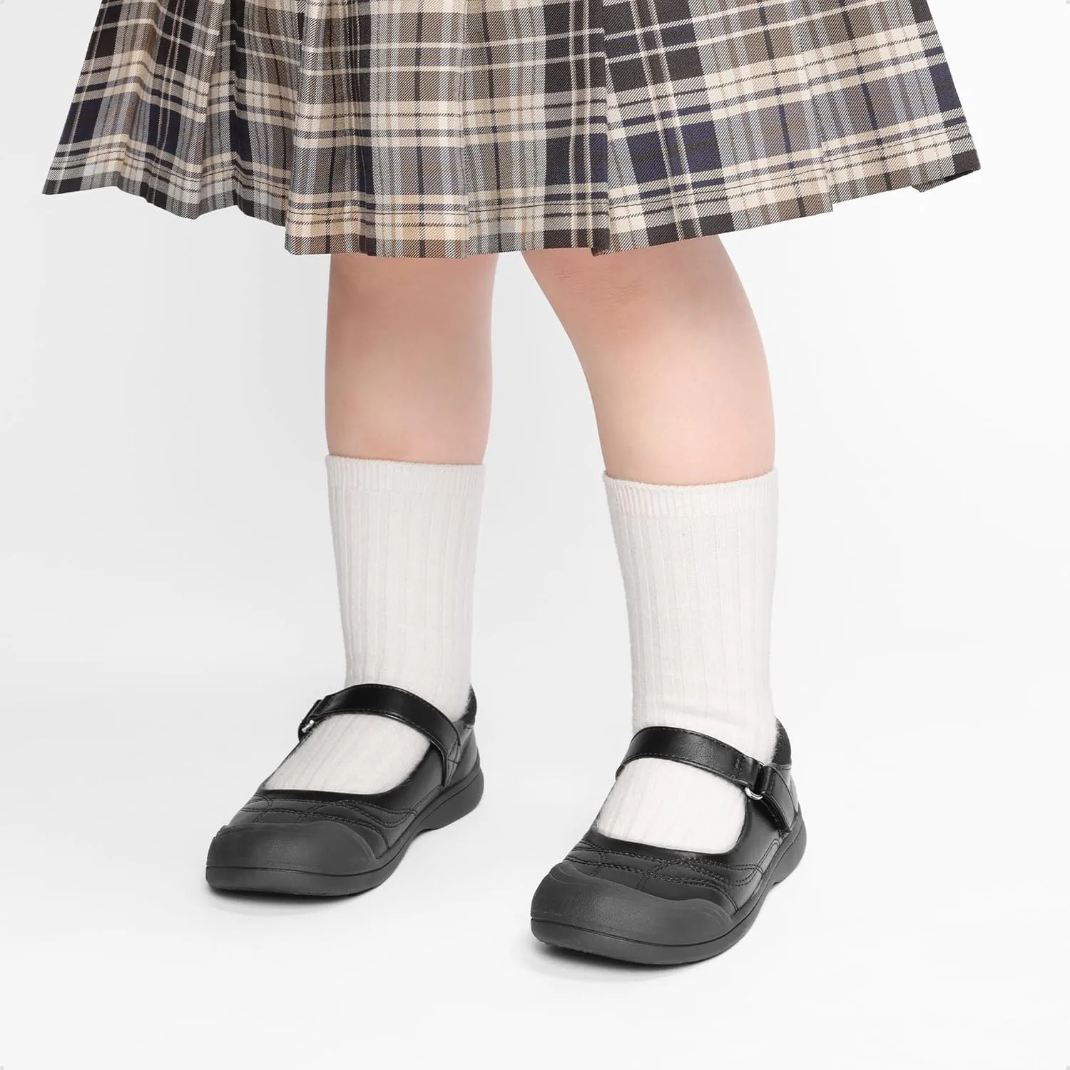 DREAM PAIRS Girls Kids Mary Jane School Uniform Toe-Protective Shoes Soft Flats Toddler Little Kid