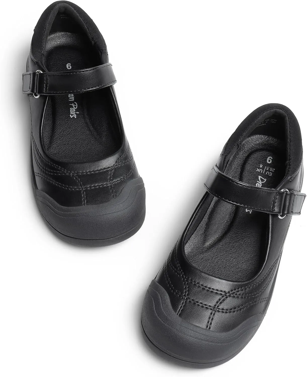 DREAM PAIRS Girls Kids Mary Jane School Uniform Toe-Protective Shoes Soft Flats Toddler Little Kid
