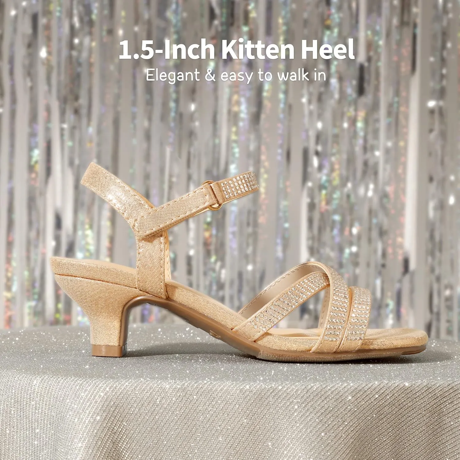 DREAM PAIRS Girls Sandals Low Heel Dress Open Toe Sandals Flower Wedding Party for Little Kid/Big Kid