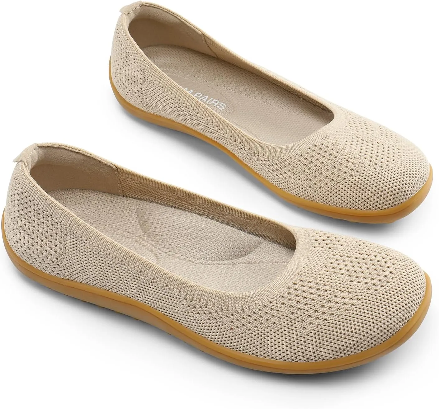 DREAM PAIRS Women's Ballet Flats, Wide Toe Box Knit Flats for Women with Arch Support, Comfortable Slip On Dressy Travel Work Business Office Shoes for Women