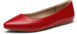 DREAM PAIRS Women's Dress Pointed Toe Flats Ballet Comfort Soft Slip On Casual Flat Shoes for Work Office Business