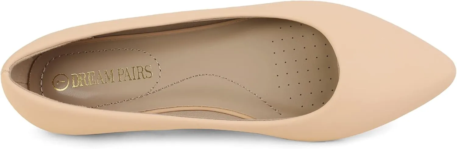 DREAM PAIRS Women's Dress Pointed Toe Flats Ballet Comfort Soft Slip On Casual Flat Shoes for Work Office Business