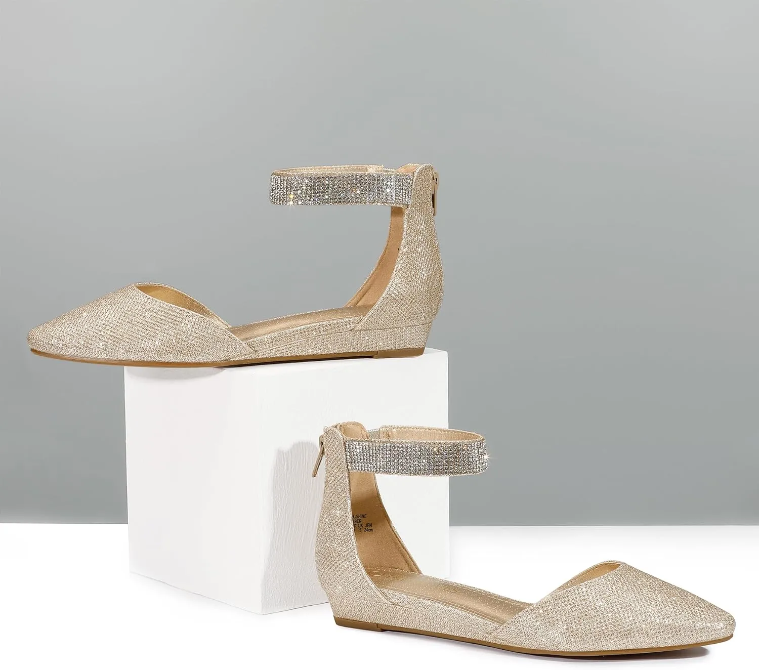 DREAM PAIRS Women's Low Wedge Ankle Strap Dress Flats Shoes