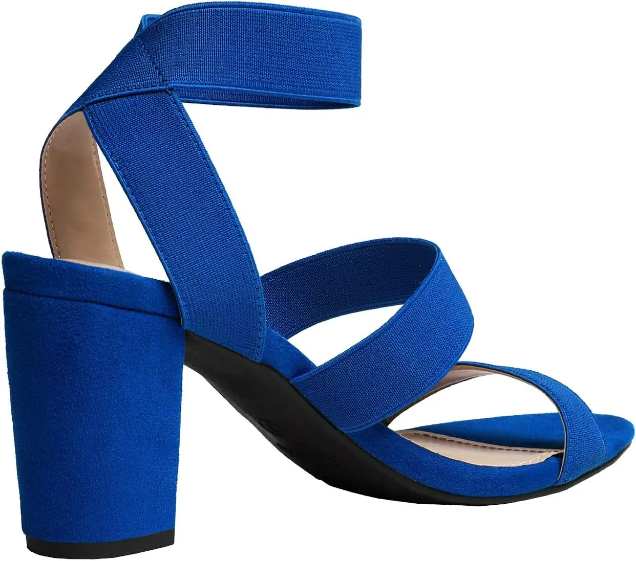 DREAM PAIRS Women's Open Toe High Chunky Elastic Strap Dress Heel Sandals