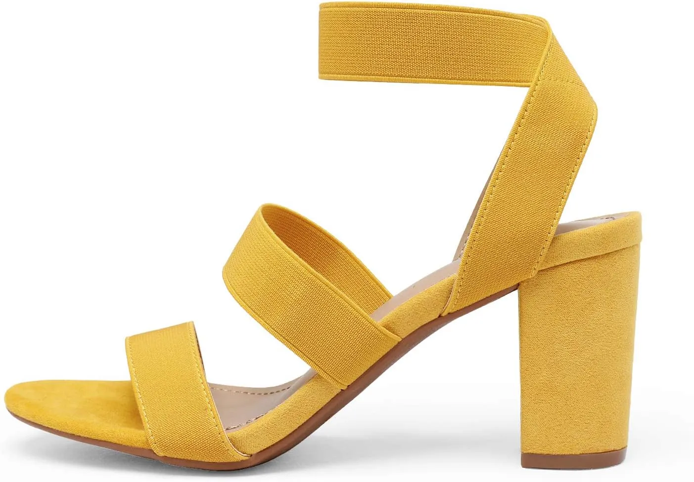 DREAM PAIRS Women's Open Toe High Chunky Elastic Strap Dress Heel Sandals