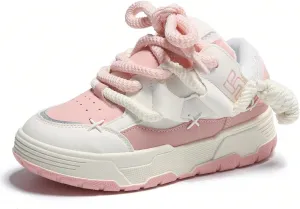 Durable Faux Leather Vintage Y2K Simple Comfortable Lightweight Street Style Casual Sports Shoes for Women Spring Autumn Fashion Sneakers for Daily Wear Walking School