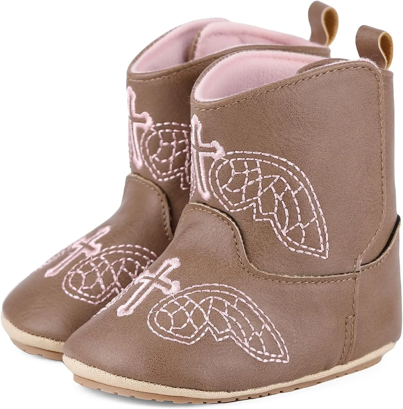 ESTAMICO Baby Girls Embroidery Western Boots